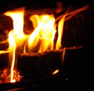 Turf fire at the Old Deanery Cottages, Killala.